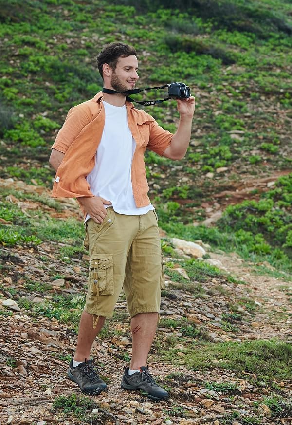 JAWERU Mens Cargo Shorts Casual Shorts Hiking Shorts Khaki 32 by JAWERU - Used condition - US$17.47