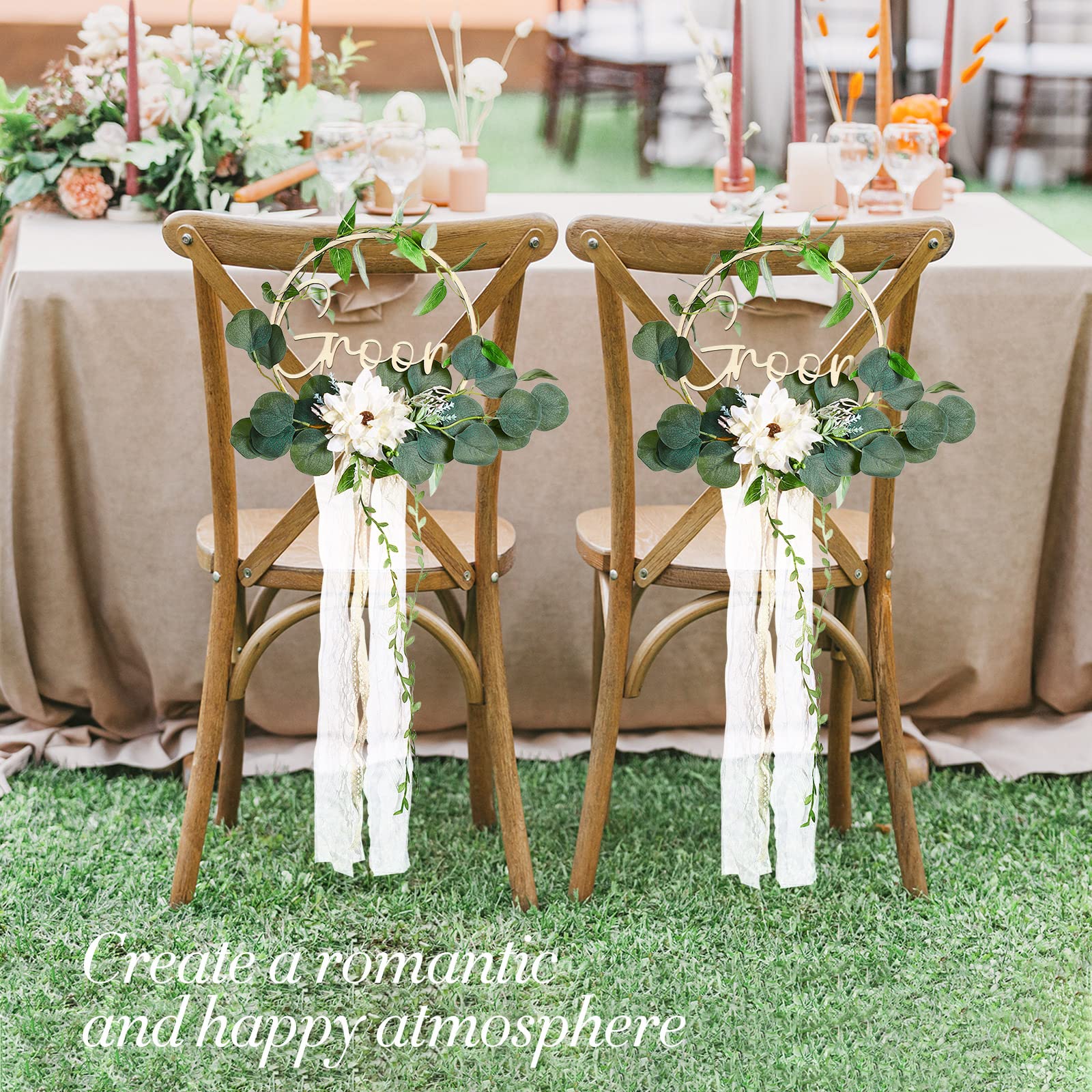 Amazon.co.jp: Vicenpal Mr and Mrs Sign 椅子装飾 結婚式用 新郎新婦