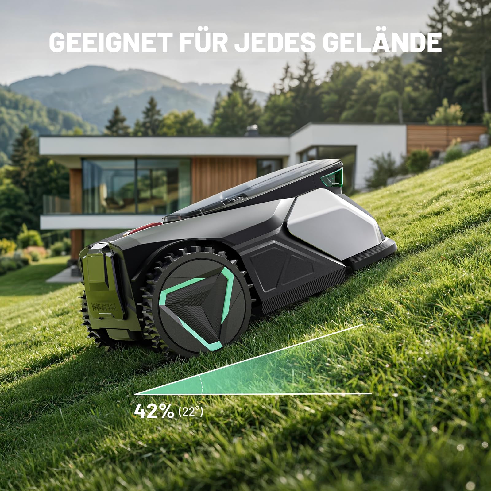500 Mähroboter bis 500 m² – Intelligenter Rasenmäher mit VSLAM Kamera-Navigation, App-Steuerung (WLAN/Bluetooth), 42% Steigung, Kantenmodus & 59 dB Leise