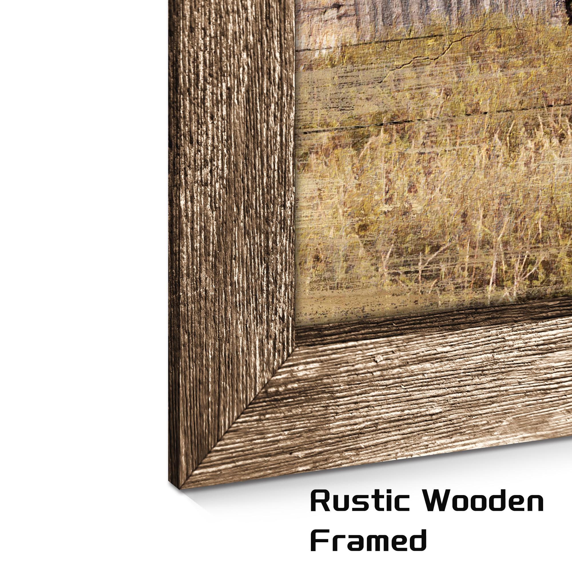 Arte De Pared De Madera Enmarcada De Granero: Cuadro Rústico De Granero De Campo, Escena Rural, Pintura, Decoración De Paisaje De Campo Clásico, Obras