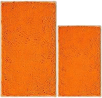 Vista 20 de Alfombras de baño de chenilla, juego de 2 piezas, superabsorbente, con fuerte respaldo antideslizante de PVC, alfombras de baño para el baño