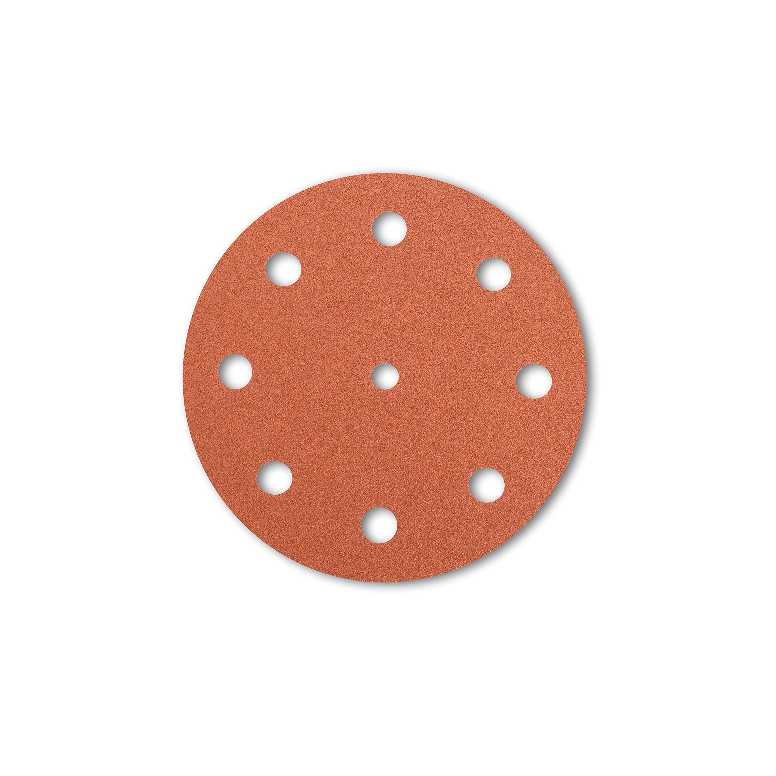 Starcke Discos abrasivos 542C7K, diámetro de 125 mm, 9 agujeros, 100 unidades, grano/grano: 100 (100 unidades)