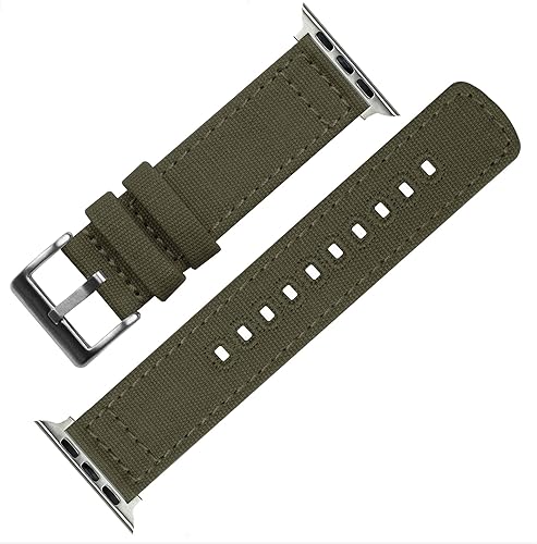 Miniatura 3 de Barton Watch Bands - Correas de reloj de lona y acero inoxidable, liberación rápida, color a elegir, compatible con todos los relojes Apple 1, 2, 3,