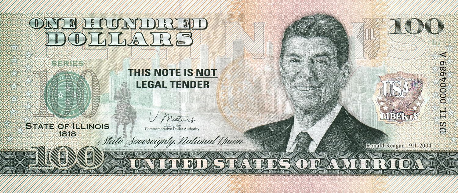 IMPACTO COLECCIONABLES | Illinois Souvenir Dollar Note – Novelty Collectible Banknote with UV Details (Not Legal Tender), Part of The 50 U.S. States Commemorative Collection