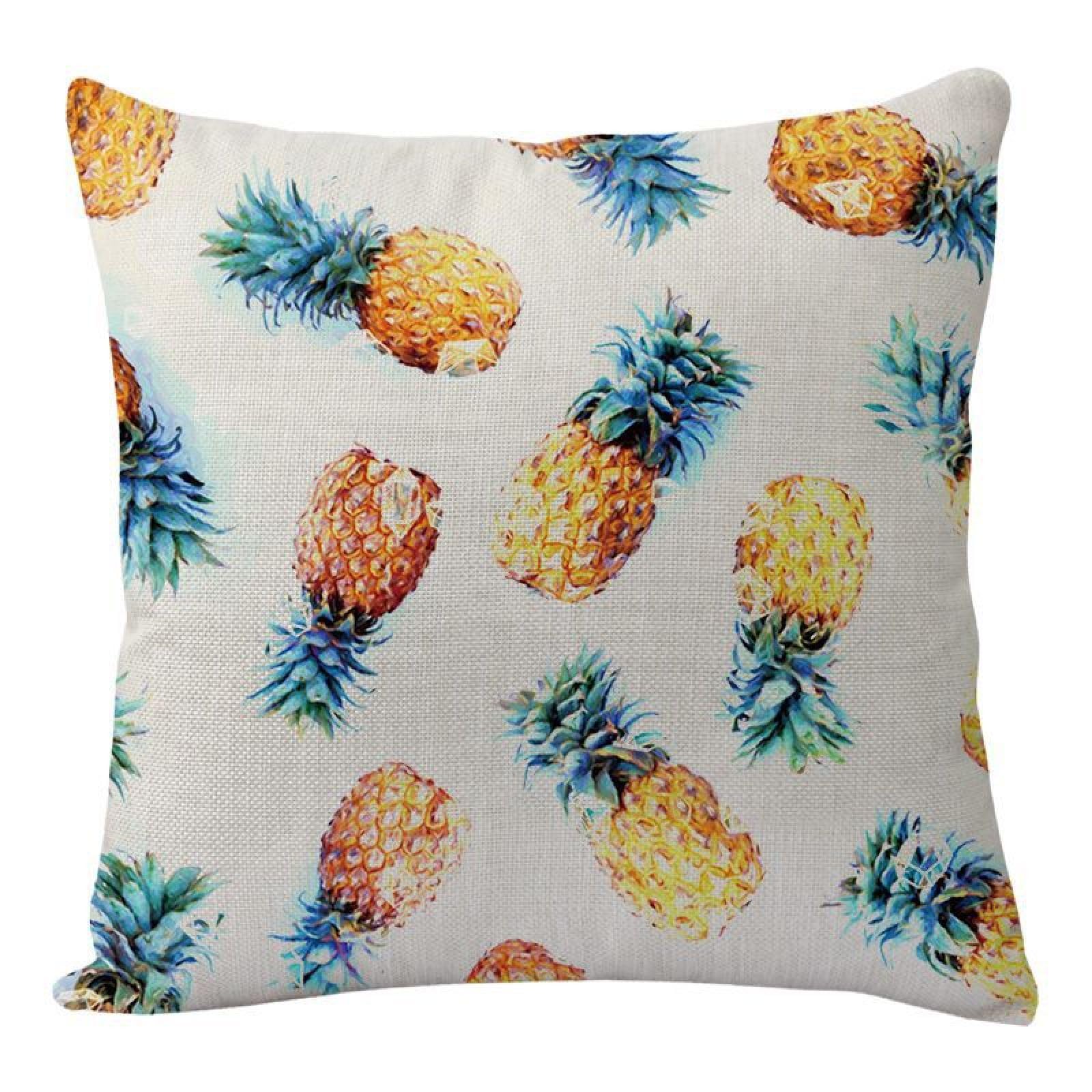 Wazylphin Cushion Covers Blue Orange Pillow Cases Cotton and Linen Cushions with Covers Included Zipper Sofa Cushions Soft Pillowcase Living Room Pillow Cover Bedroom Cushion Cover 45x45cm/1 Pack