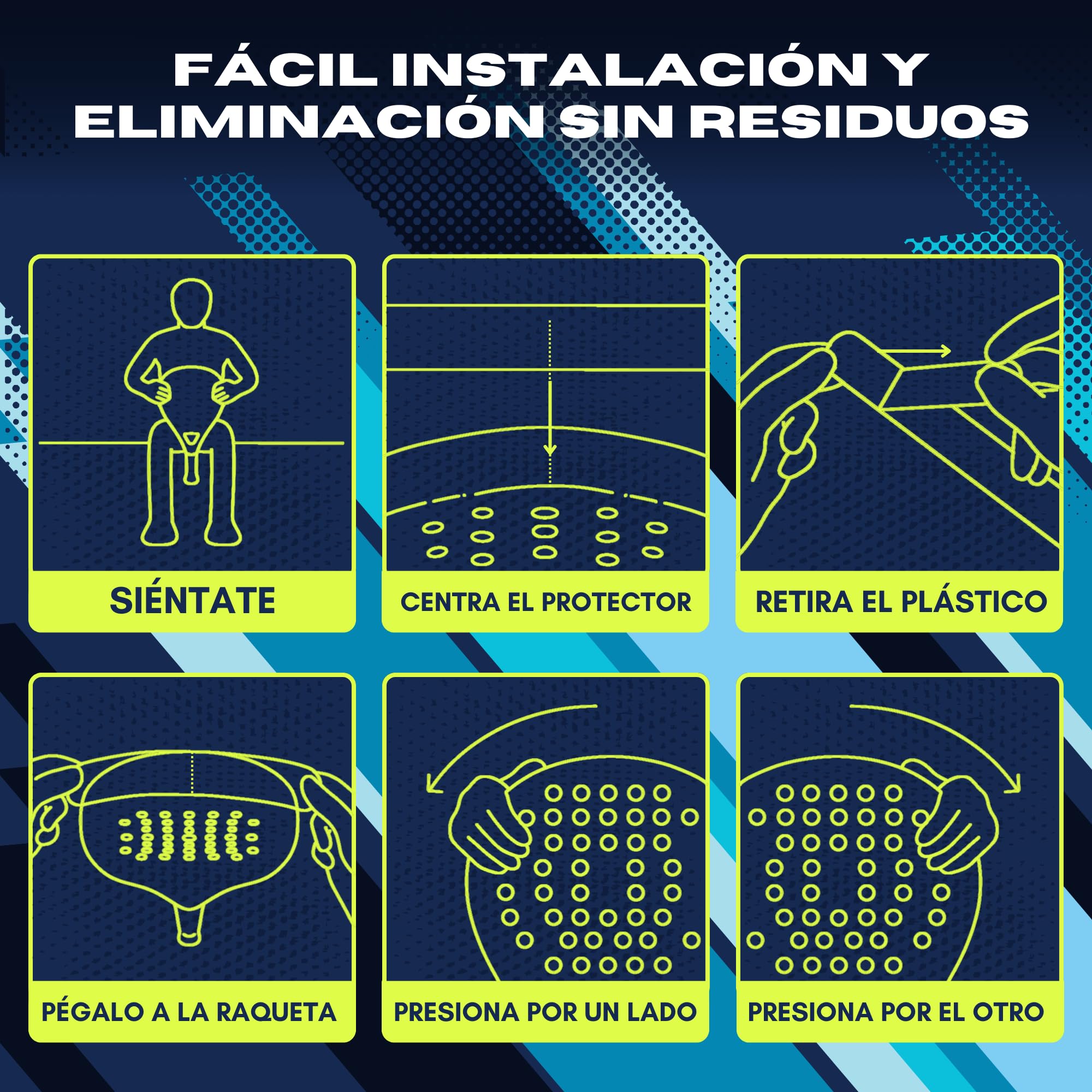 Protector Transparente Rugoso para Pala de Pádel - Cinta Protectora Multigranulada de Silicona - 5