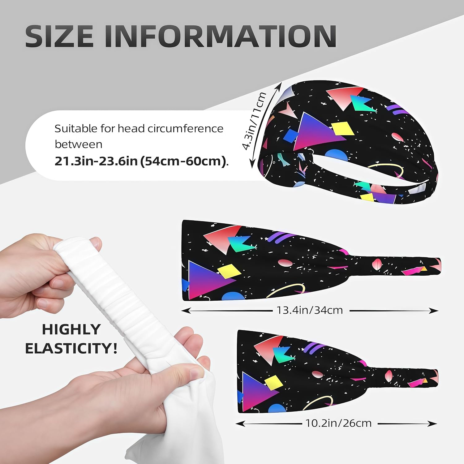 Headband for Men Women Sports Moisture Wicking Bandana Elastic Sweatband Accessories Head Hair Bands for Cycling Gym
