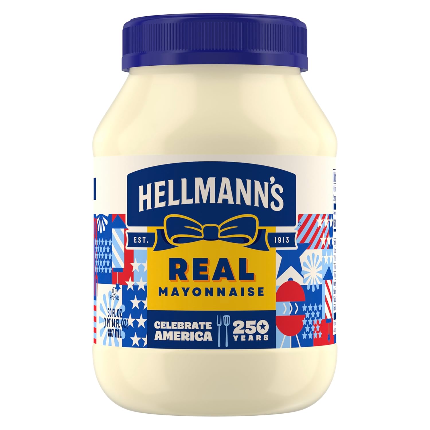 Hellmann’s Mayonnaise Real Mayo 1 ct For A Creamy Sandwich Spread or Condiment Rich in Omega-3 ALA, Gluten Free 30 oz