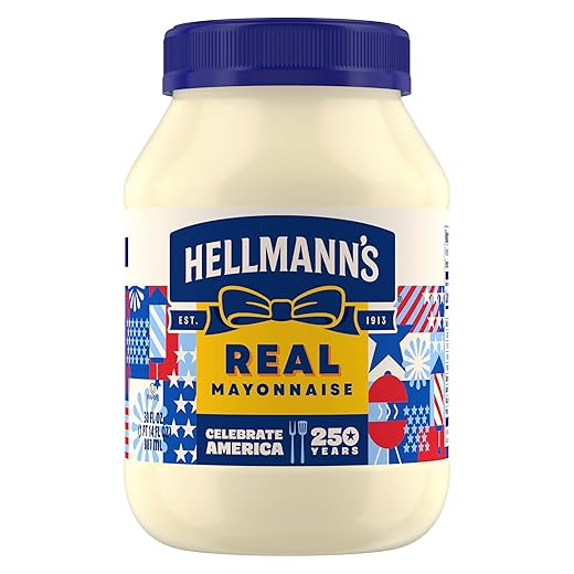 Hellmann's Mayonnaise Real Mayo 1 ct For A Creamy Sandwich Spread or Condiment Rich in Omega-3 ALA, Gluten Free 30 oz