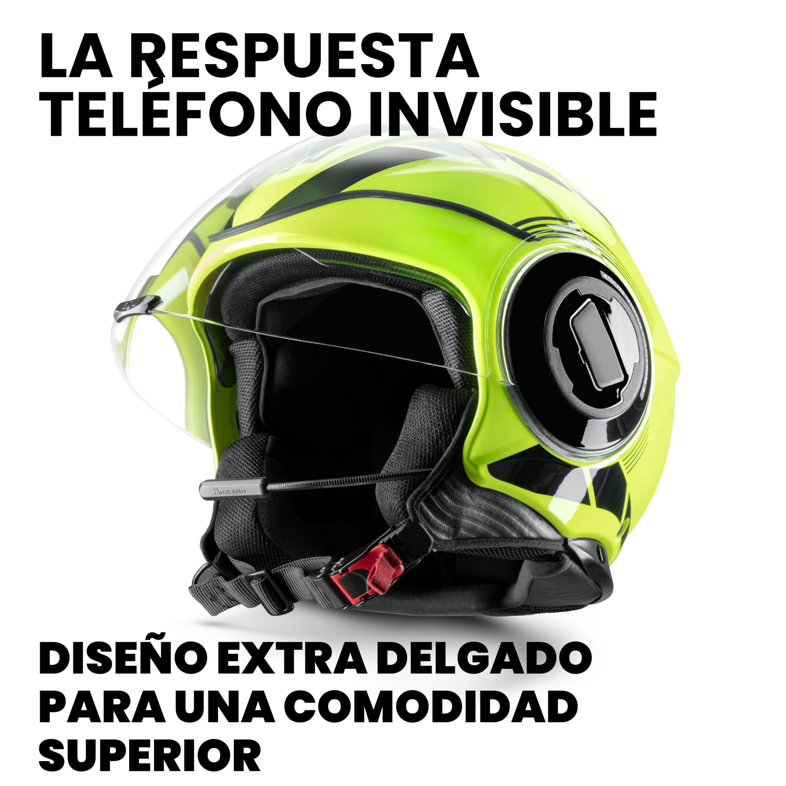 Midland - Auricular Bluetooth 5.2 Único K10 para Motociclistas Urbanos, Contestador Telefónico Invisible Universal - Auriculares Bluetooth Cancelación Ruido para Casco Moto, 7mm, Carga Rápida