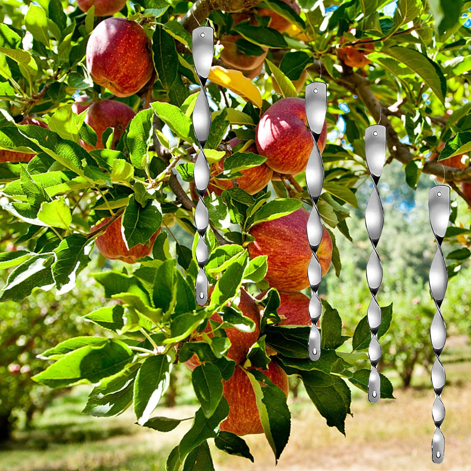 Veszoen 18 Pièces Répulsif Oiseaux Spiralé - Effaroucheur Réfléchissant 360° Pour Balcon, Potager Et Arbres Fruitiers