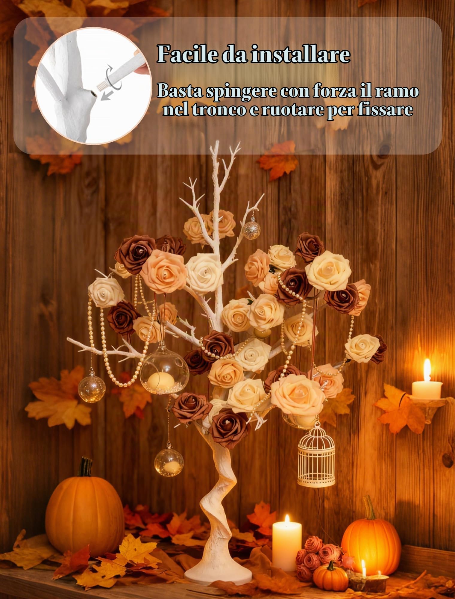 Alberi Artificiali Bianchi per Natale Decorazione, 105cm | Riutilizzabili, Decorazioni da Appendere Fai Da Te, Albero Alto per centrotavola, matrimoni, Pasqua, Halloween, compleanni