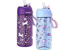 Bentgo Kids Water Bottle 2-Pack: Leakproof BPA-Free Sippy Cups for Toddlers and Kids