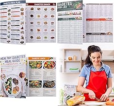 3 Piece Laminated Diabetic Food List and Meal Planner, Including Diabetes Meal Guide Food List and Diabetic Snacks for Healthy Life Habbit, 30 x 21cm