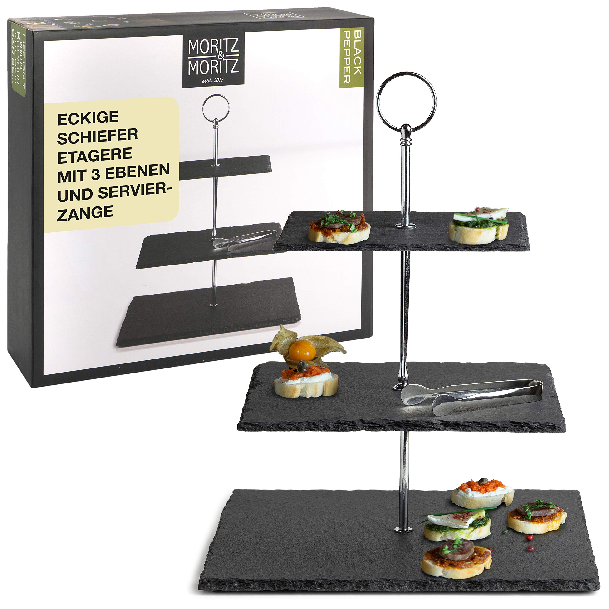 Buy Moritz & Moritz Slate Serving Platters Set 3 Tier Cake Stand