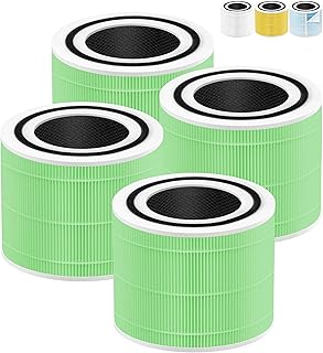 Core 300 Toxin Absorber Filter Compatible with LEVOIT Air Purifier Replacement Filter Core 300-RF-TX and LEVOIT Core 300 300S P350 Air Purifier with Core 300-RF P350-RF 300-RF-SR 300-RF-PA, Green 4PCS