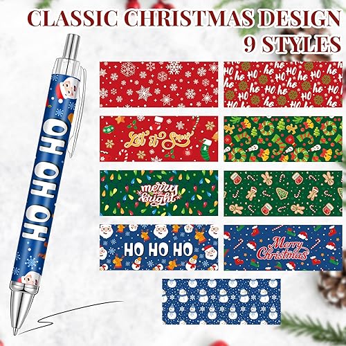 Miniatura 2 de Cholemy 36 bolígrafos de Navidad de gel de Navidad, bolígrafos retráctiles de Navidad a granel de 0.039 in, bolígrafo de tinta negra, colorido