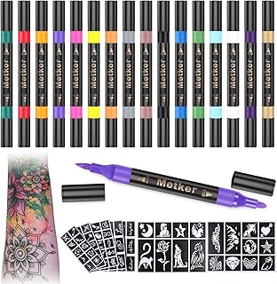26 Adventure Tattoo Ideas for Thrill Seekers 91 Temporary Tattoo Markers for Skin | Dual-End 16-Count Body Markers + 77 ...