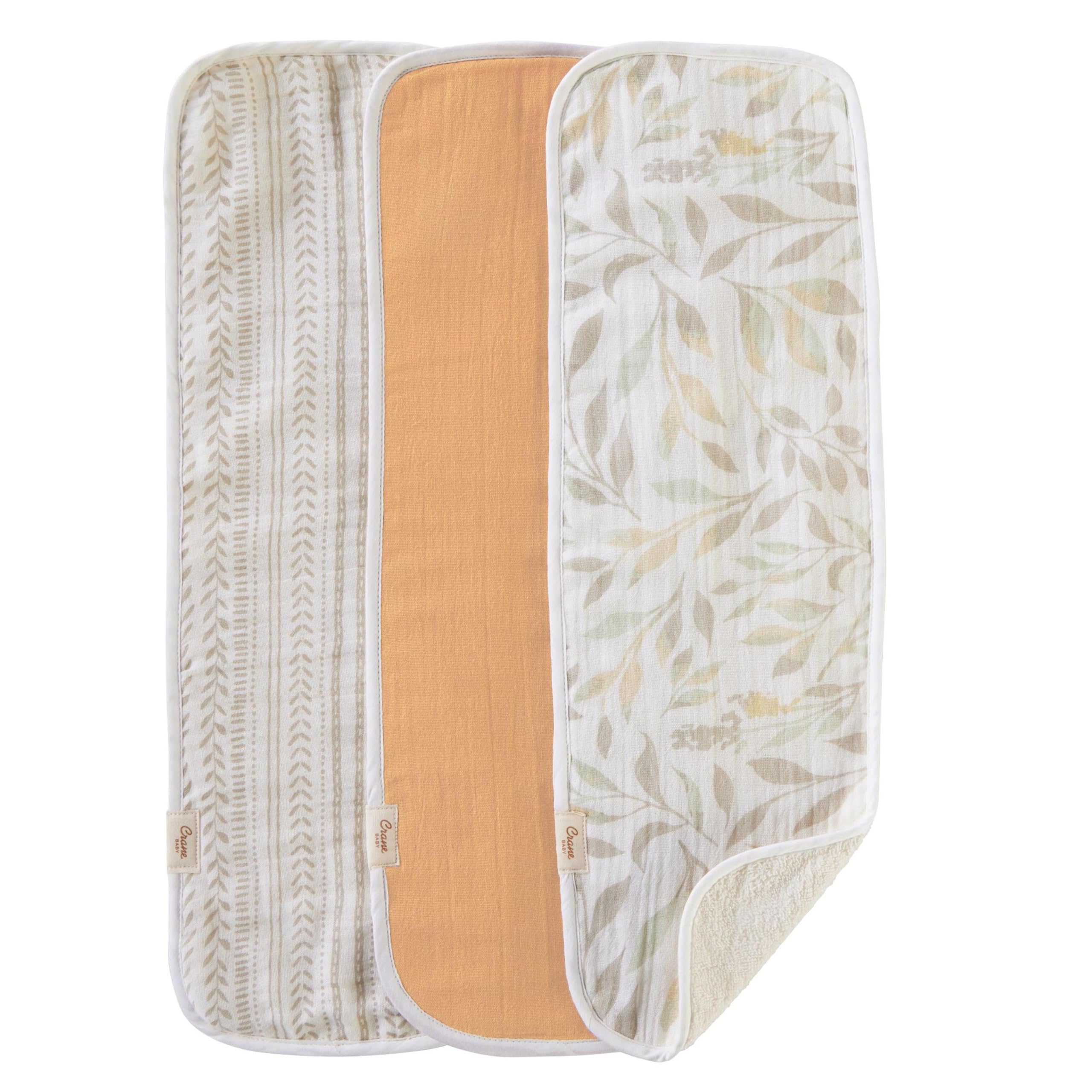 Crane Baby Soft Muslin Burp Cloth, Lightweight and Absorbent Burp Cloth for Boys and Girls (Size: 50 x 18 cm, 0-12 Months, Willow Collection, Multicolor Solid)-image-3