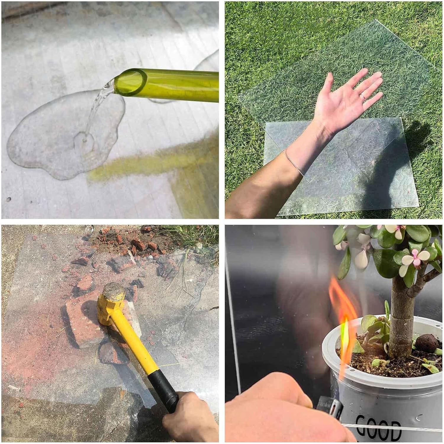 Pxzybd Polycarbonate Panels for Greenhouse,Weatherproof Plastic Roofing Sheets,1mm Glassfiber Roof Panels,Cold Frame Replacement Panels,Daylighting Panel,Easy to Bend and Cut,W×L-0.6×3m(1.97 * 9.8ft)