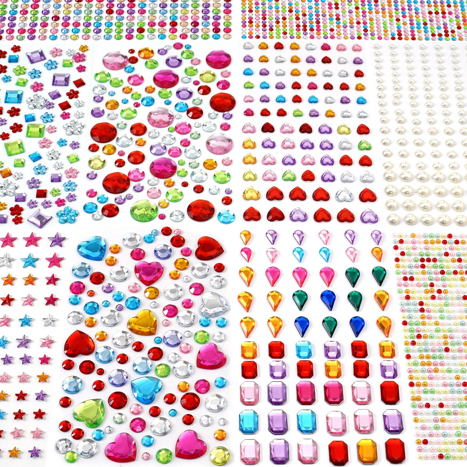 Photo 1 of MYDBUYSOME 2774pcs Gem Stickers Jewels for Crafts, Adhesive Gems Rhinestone