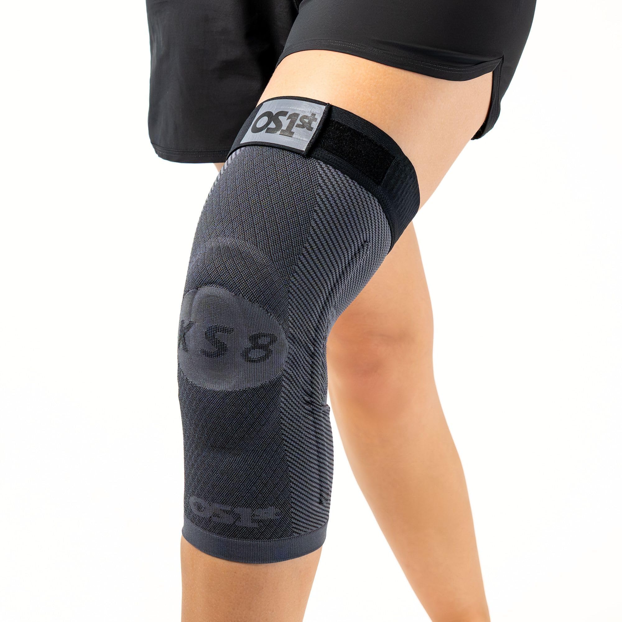 OrthoSleeve Stabilizing Compression Knee Brace KS8 with Patella Stabilizer Ring, Stability Splints and Adjustable Top for Knee Pain, Arthritic Knees,