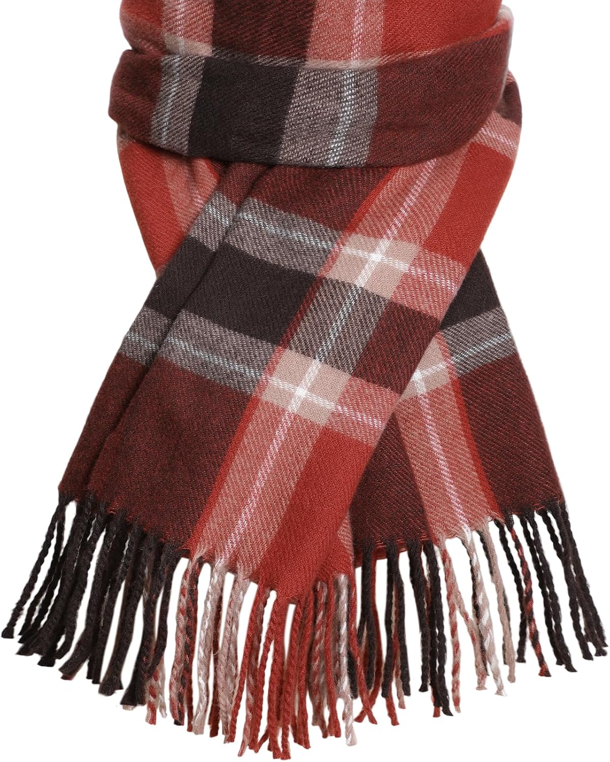 Trifabricy Winter Scarf for Women, Cashmere Feel Blanket Plaid Shawl Wrap