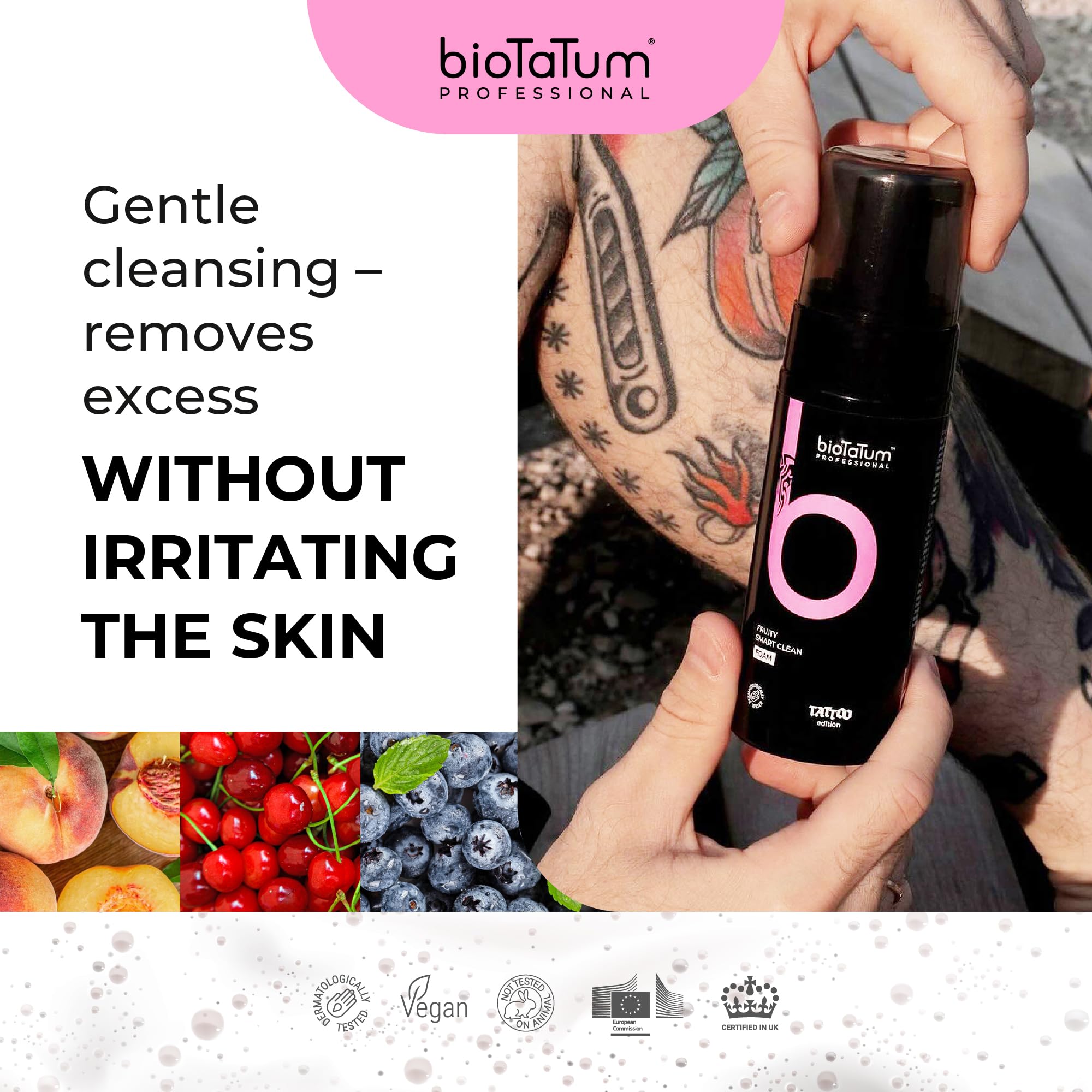 bioTaTum Tattoo Aftercare Foam Cleanser, Cleansing Foam, Soap Tattoo Wash, Professional Tattoo Cleaning Wash, Tattoo Cleaning - Image 4