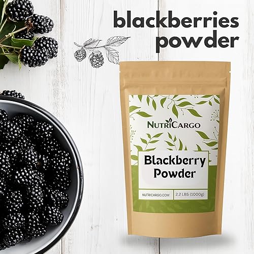 Miniatura 5 de NutriCargo Polvo de mora 2.2 libras (35.27 oz)  Hecho de moras frescas congeladas  Polvo de fruta fina para batidos, hornear, saborizante y uso