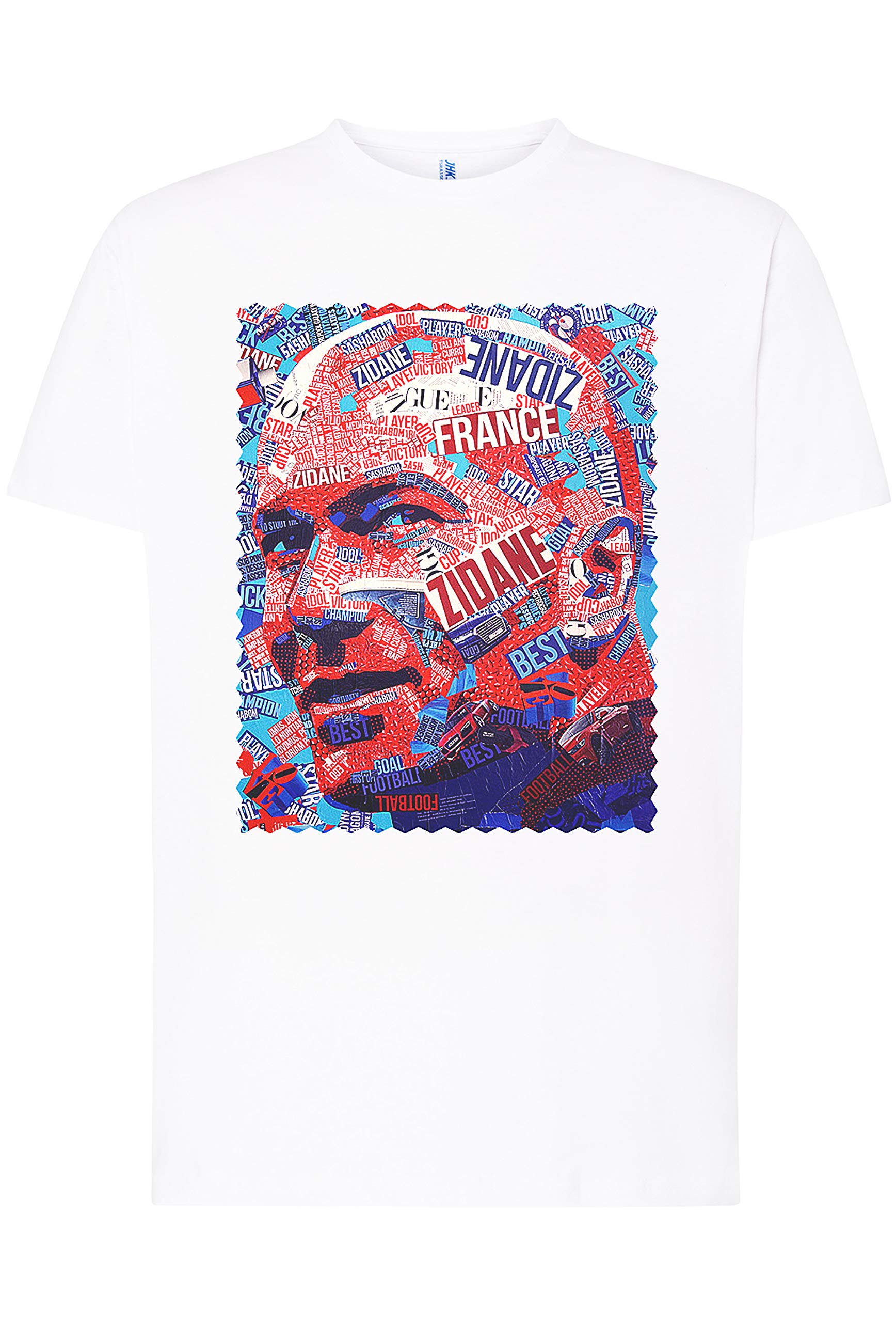Portrait Zidane Men 18-30-18 Homme Fashion 100% Coton - Blanc - L
