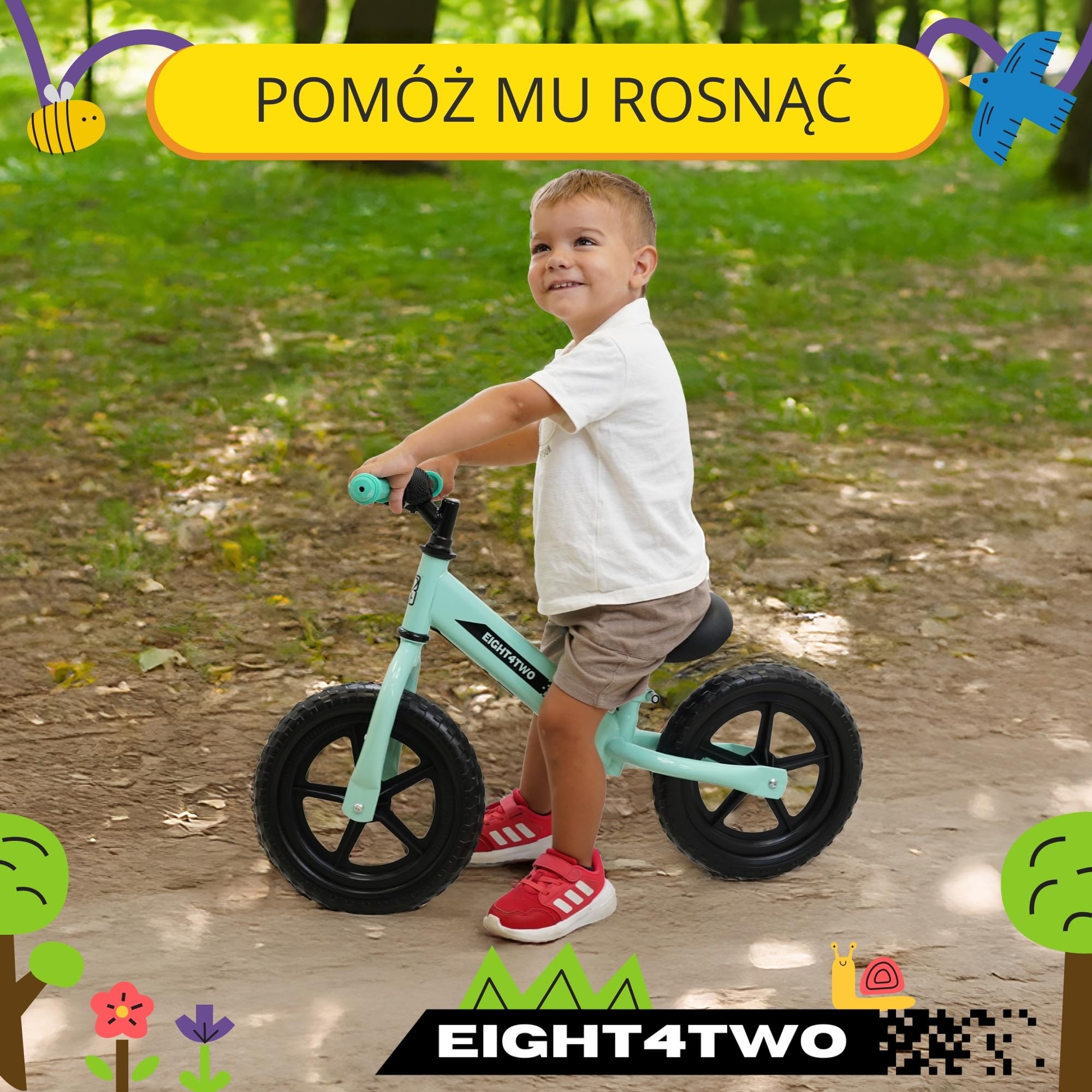 Rowerek biegowy dla dzieci od 2 lat, 12 cali, ultralekki, jasnoniebieski