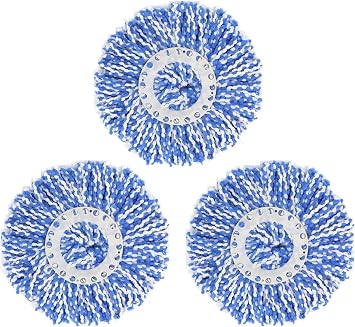 3 Pack 360 Spin Magic Mop Replacement Head, Round Shape Standard Size Microfiber Mop Head Refills for Hurrica Mopnado EGOFLEX Hapinnex Casabella and Other Brands