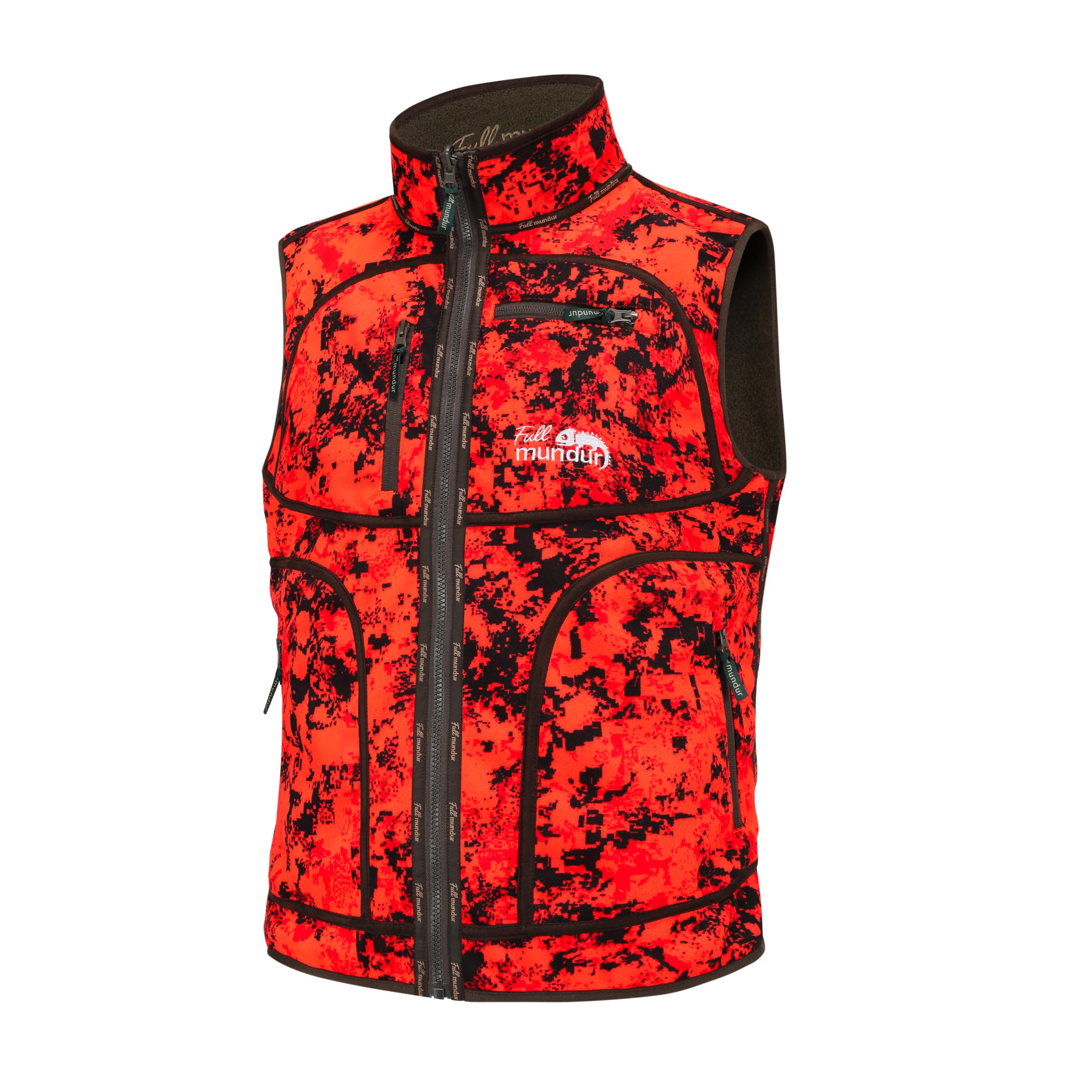 Blaze Gilet da caccia reversibile antivento e impermeabile da uomo con motivo mimetico arancione