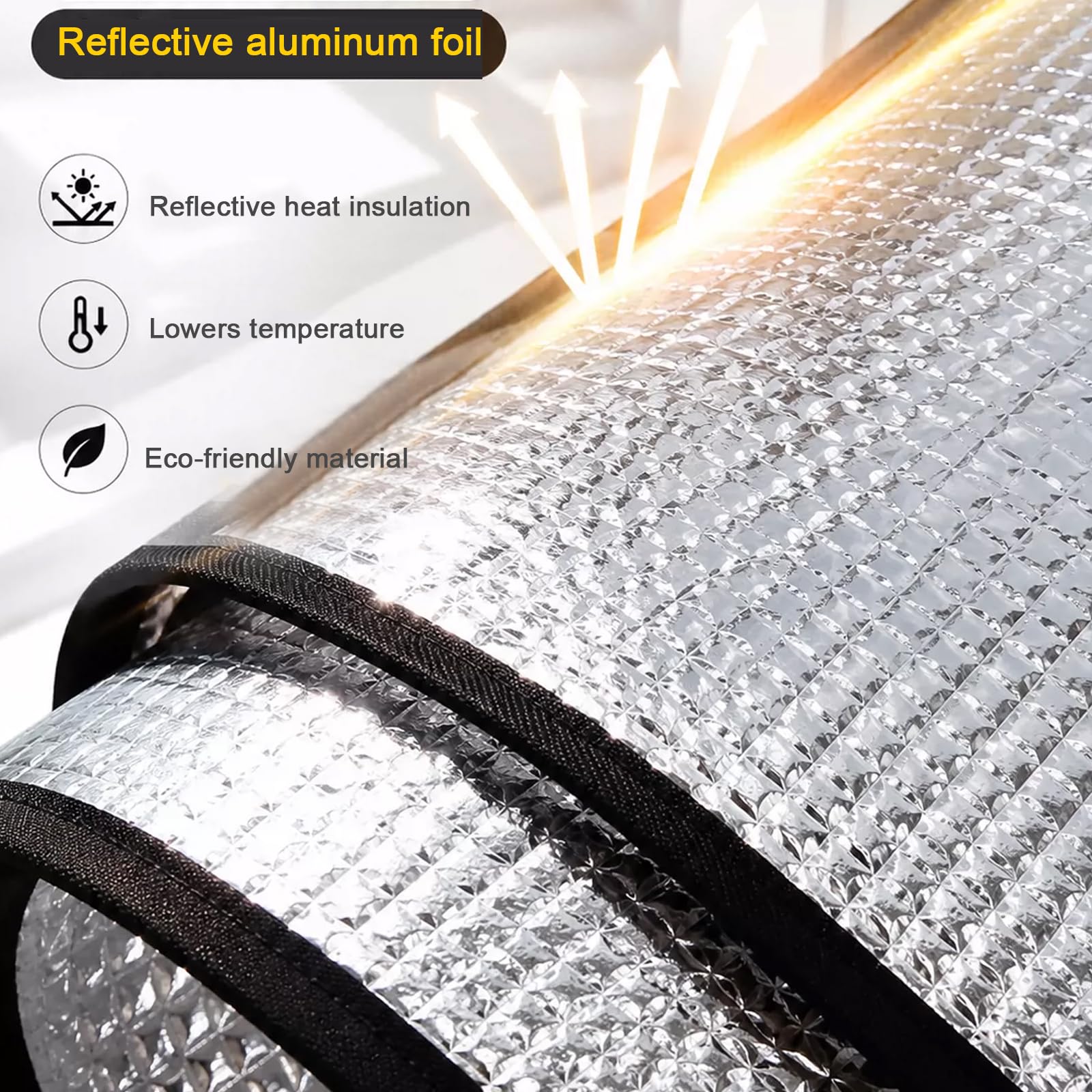Película Reflectante para Ventana de 6 Mm de Espesor,Lámina de Aluminio (140x150cm)