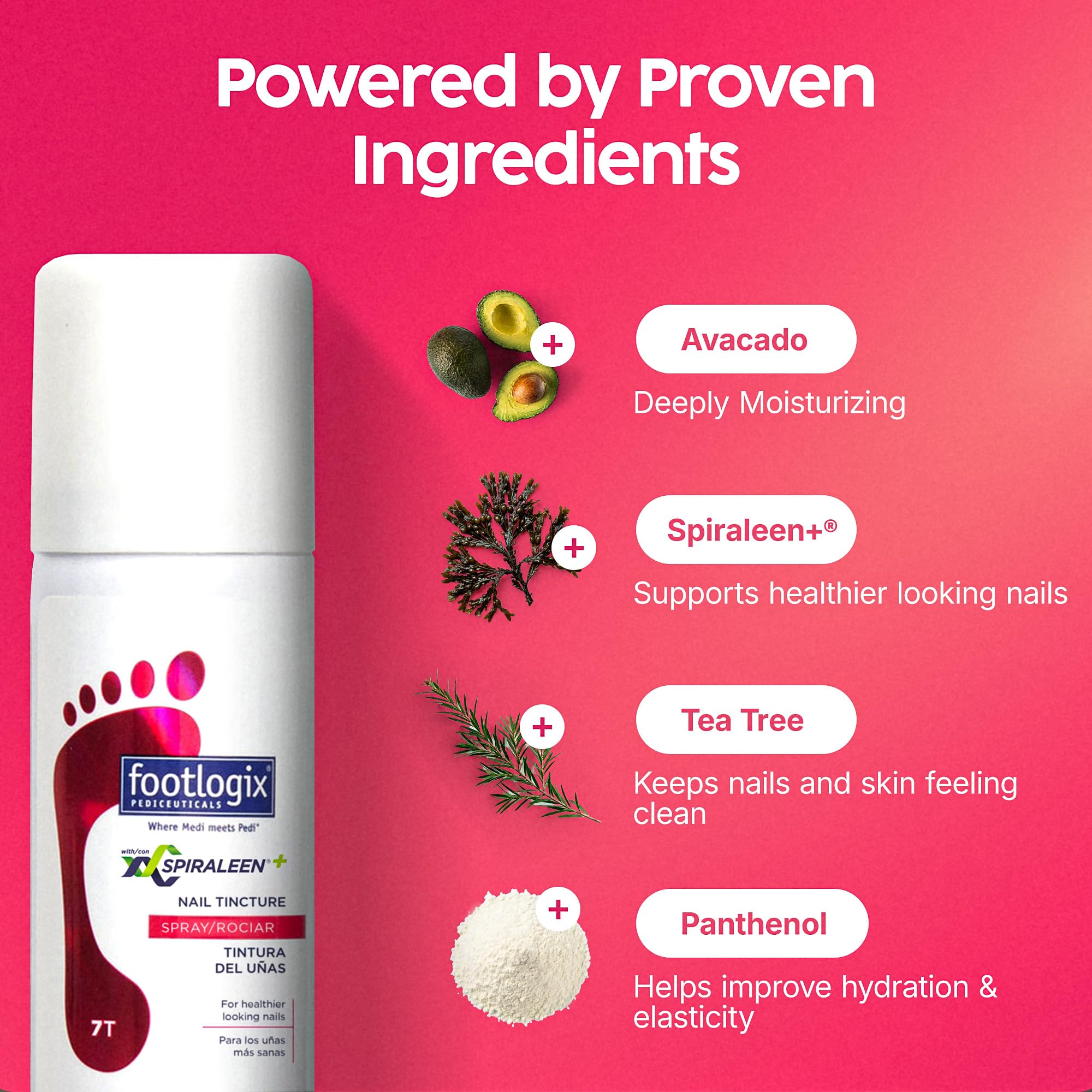 Footlogix Nail Tincture Spray with Spiraleen, Tea Tree Oil & Panthenol