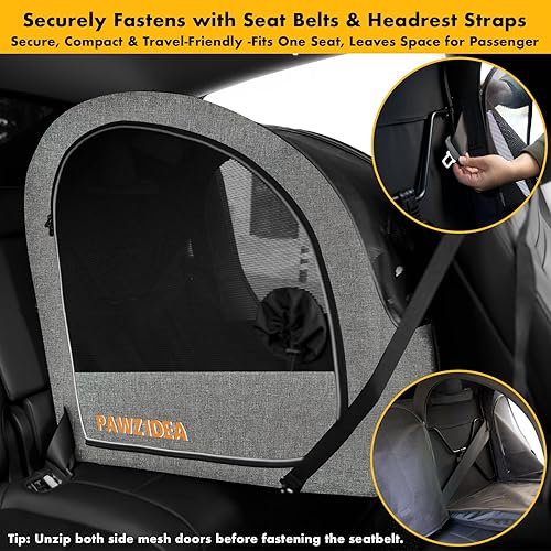 Miniatura 5 de PAWZIDEA Cochecito grande para perros con transportador desmontable, jaula portátil para perros de viaje en automóvil, múltiples cochecitos para