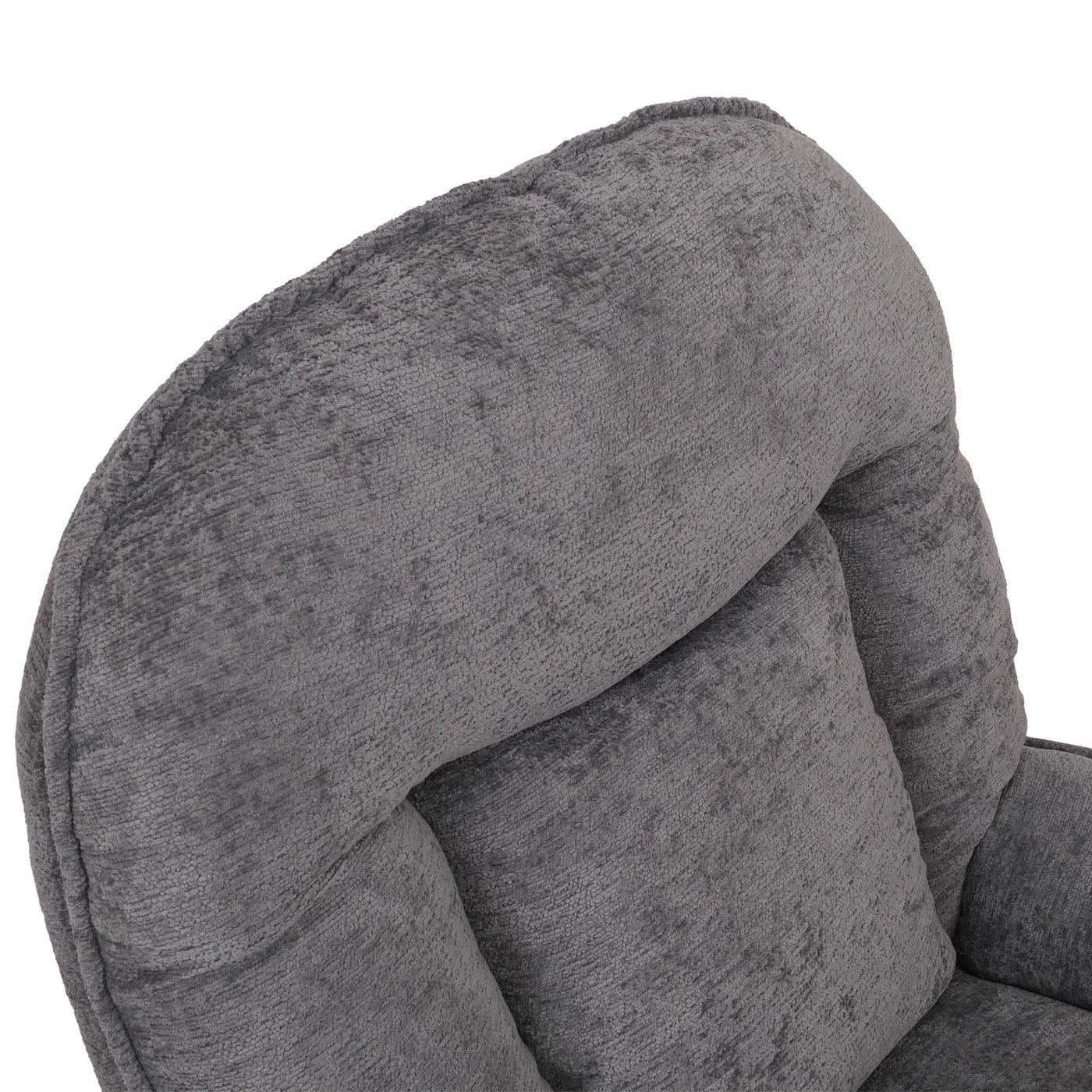 Mendler Relaxsessel mit Hocker HWC-P32, Fernsehsessel Nosagfederung, drehbar Metall Stoff/Textil Chenille (370 g/m²) - grau