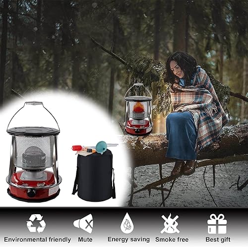 Miniatura 6 de XXLL Calentadores de queroseno para uso en interiores, calentador de estufa de queroseno, calentadores no eléctricos con 3 mechas, accesorios