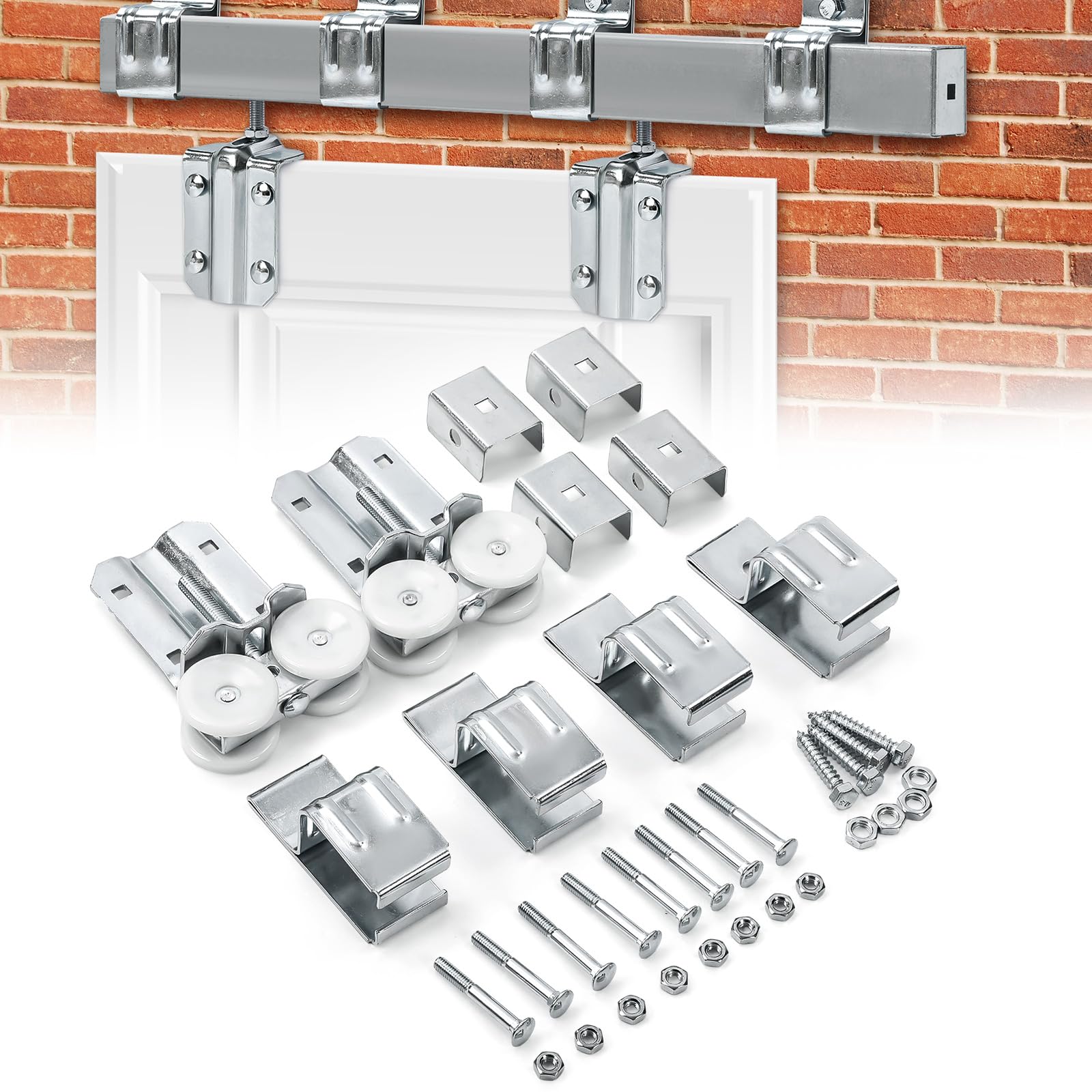 Amazon.com: Pasimy Box Rail Hanger Kit Heavy Duty Exterior Barn Door ...