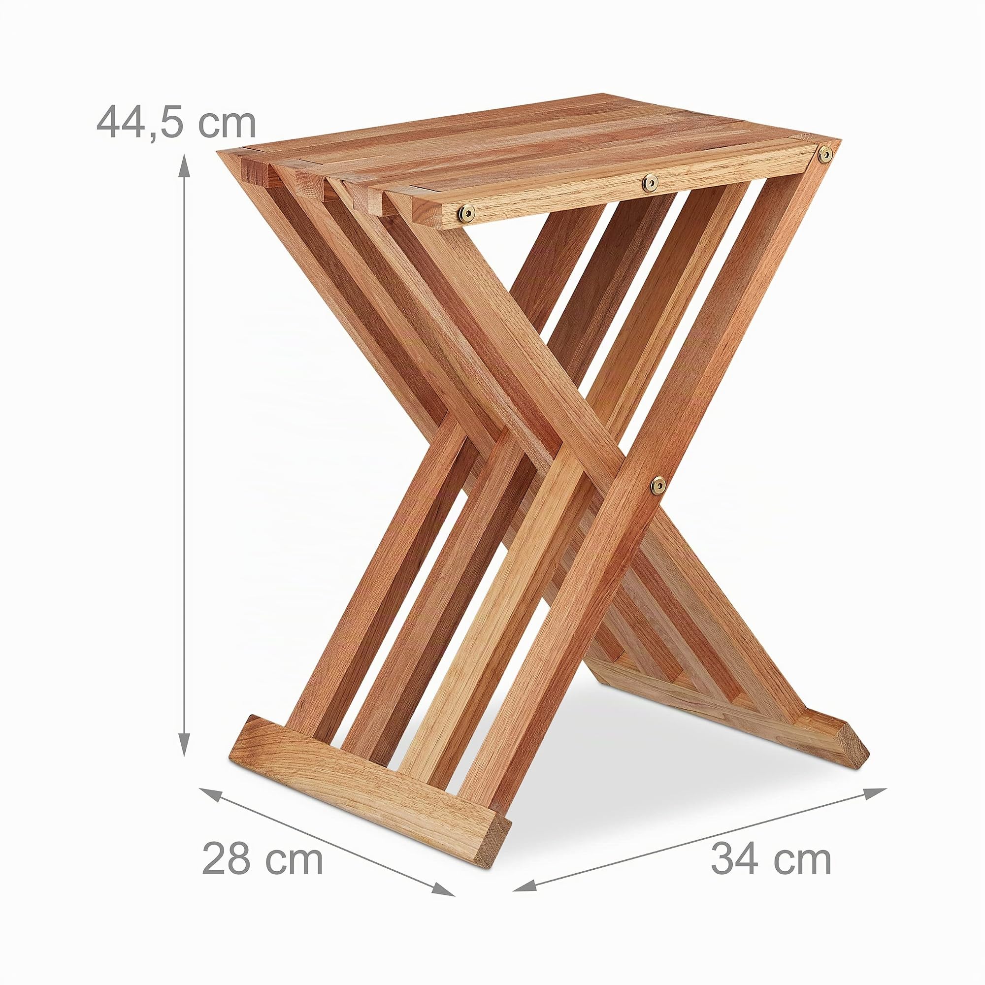 Relaxdays Mesa Auxiliar Plegable, Madera de Nogal, Salón, Balcón y Terraza, 44,5 x 34 x 28 cm, Mesita de Sillón, Natural