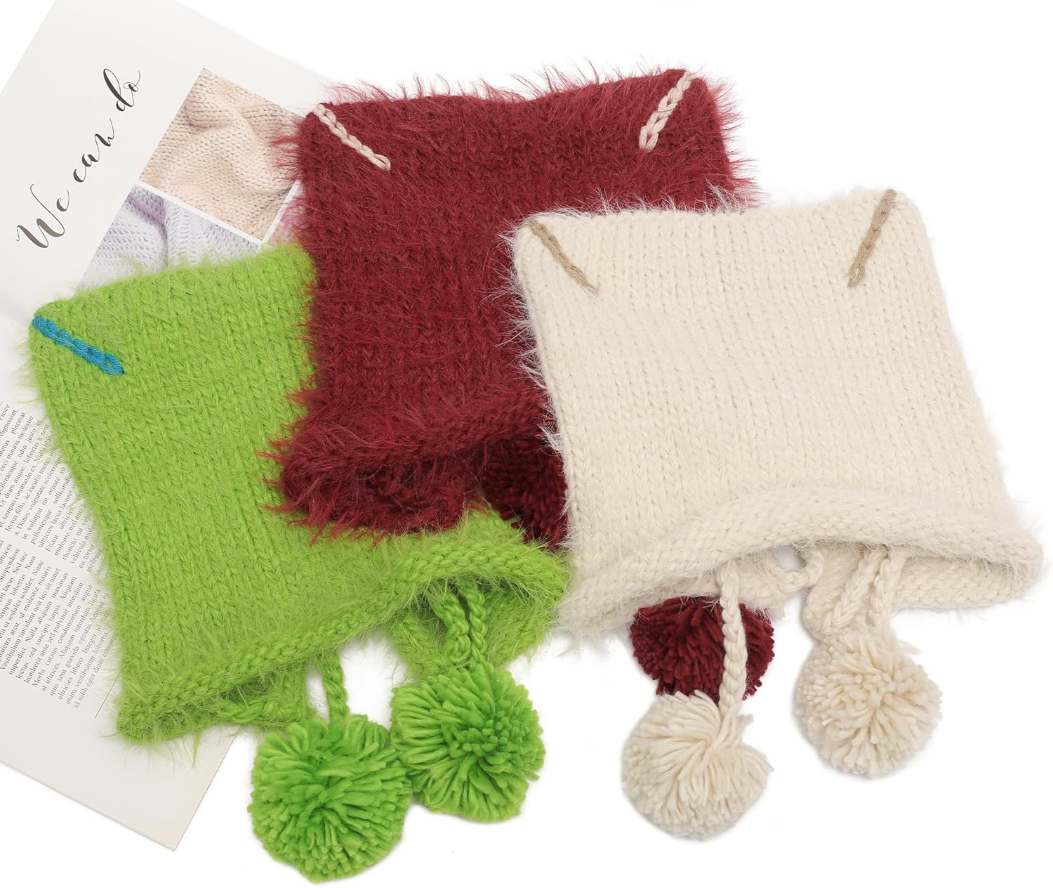 ZLYC Women Crochet Hat Knit Cat Ear Slouchy Beanie Cute Vintage Grunge Fuzzy Hat - Image 7