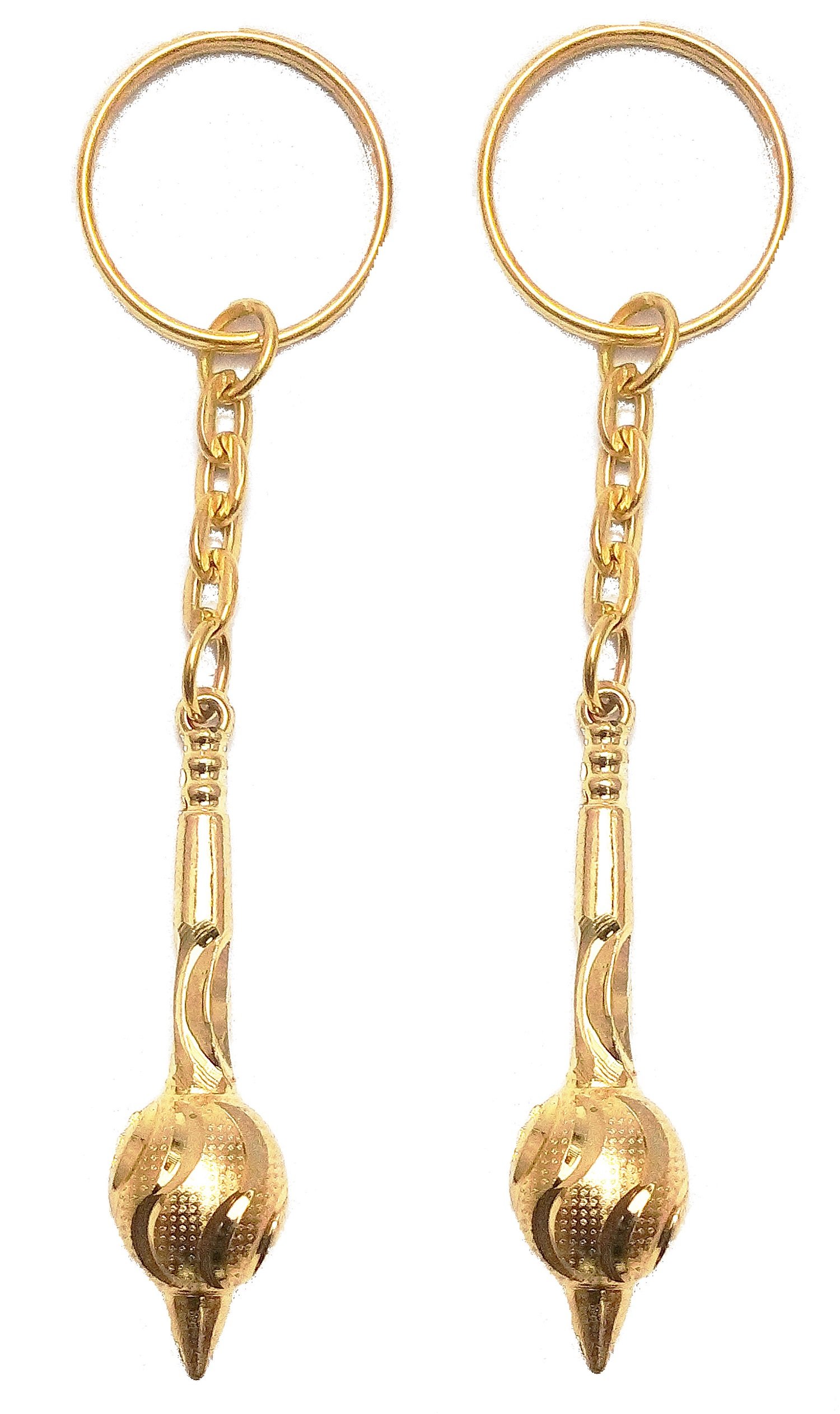 kd collections Golden Color Hanuman Ji Gada Metal Keychain | Key-Ring for Spiritual Protection and Good Luck|2 Keychains-picture-51