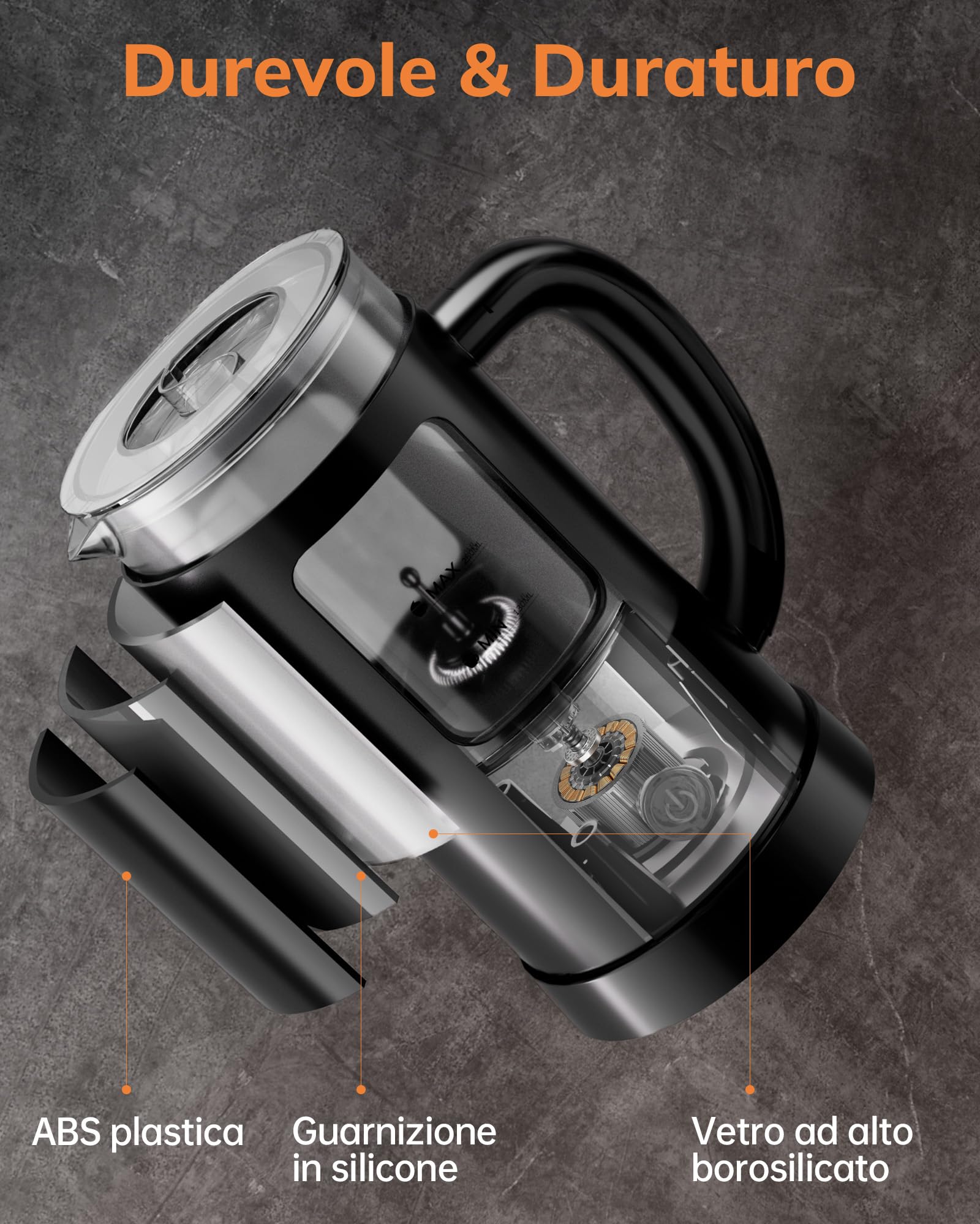 Morpilot Montalatte Elettrico, Montalatte Caldo e Freddo 4 in 1, 550 W 600 ml, Design Latte, Vetro di Visualizzazione, Spegnimento Automatico, Facile da Pulire