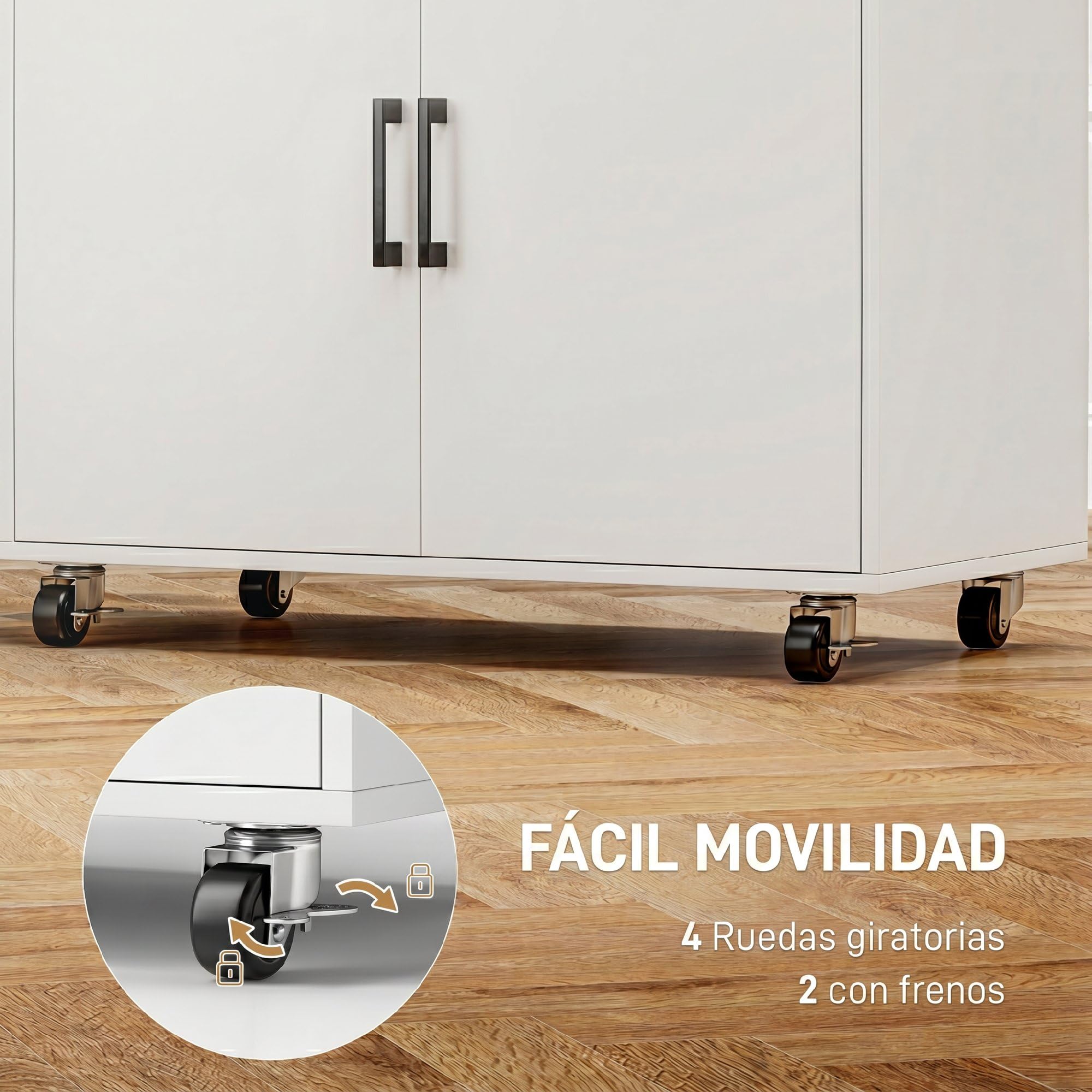 HOMCOM Armoire à repasser sur roulettes - Planche à repasser avec support de suspension - Tablette ouverte et planche à repasser - 125 x 43,5 x 102,5 cm - Blanc
