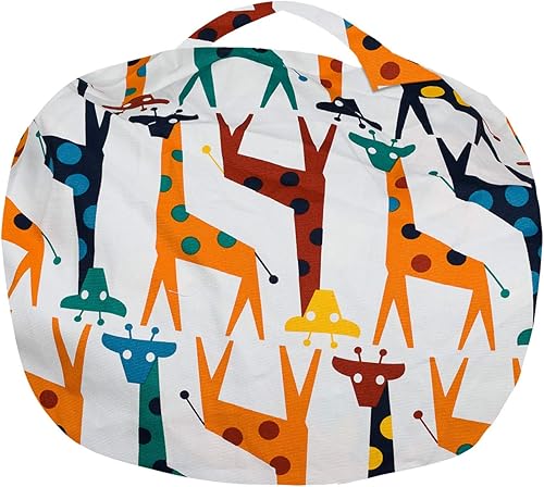 Miniatura 6 de Posh Creations Funda de puf para niños con almacenamiento de animales de peluche, silla de puf con organizador de juguetes para niños, mediano-27 -