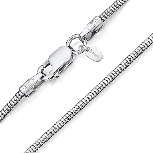 Amberta® Collana Catenina Argento Sterling 925 | Modello Serpente | Larghezza 1.9 Mm | Lunghezza 45-55-65 Cm | Gioiello Ipoallergenico Senza Nichel | Fatto In Europa - 4
