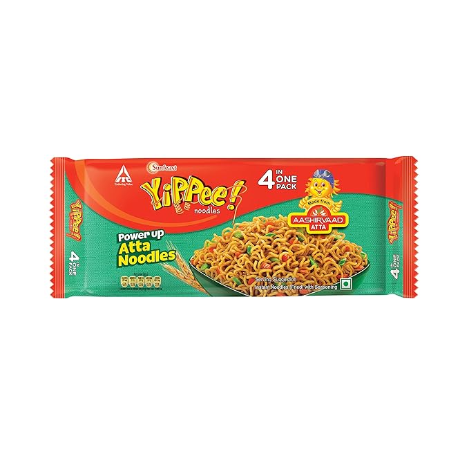 Power Up Atta Noodles, Instant Noodles, No Artificial Flavours(Pack Of 4), 280 grams