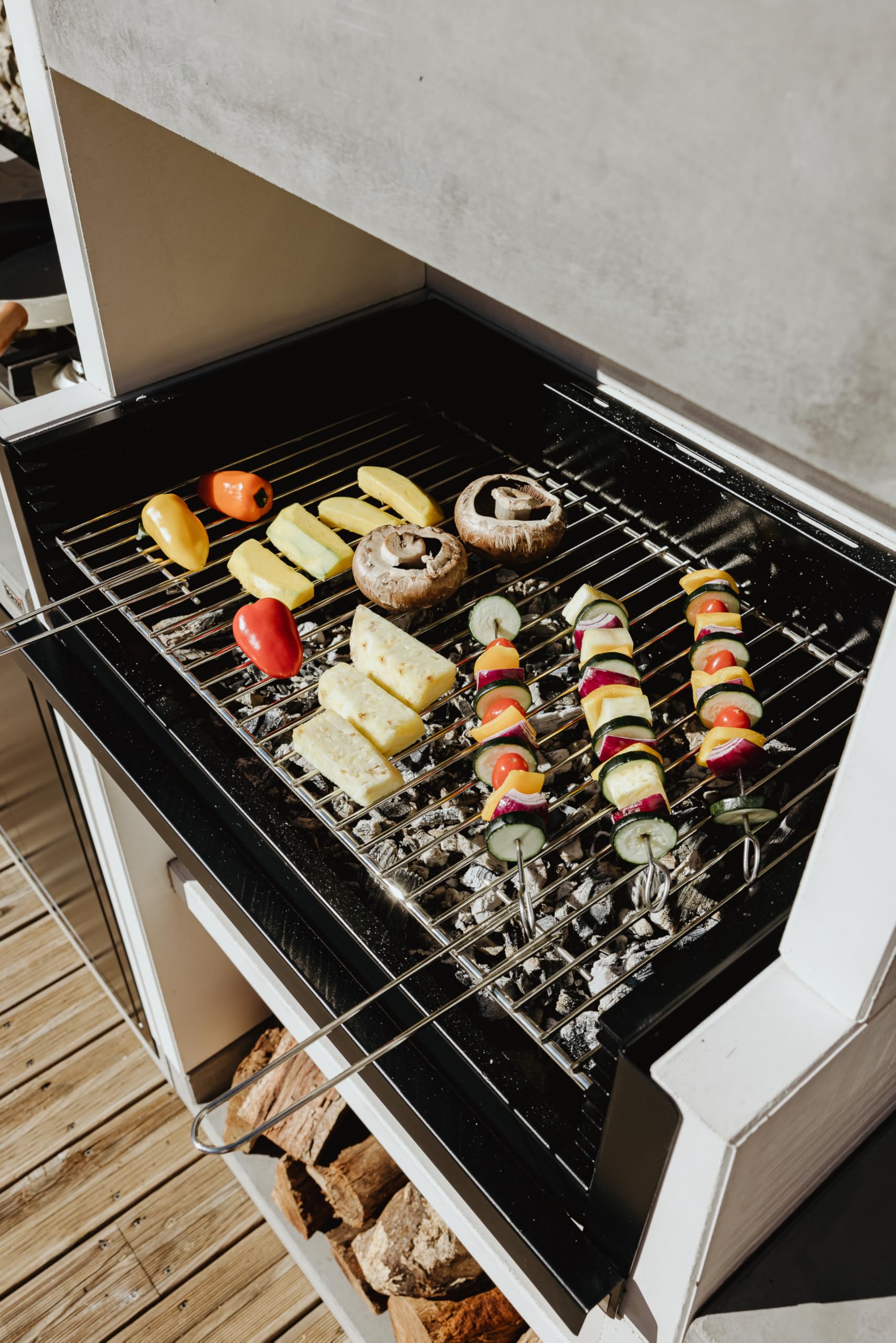 TUOZI - PACK 4 PLAN – COCINA DE EXTERIOR PLAN 1 PLUS FULL – Barbacoa Modular con Parrilla de Acero Inoxidable, Fregadero y Cocina a Gas (266 x 47 x 192 cm)