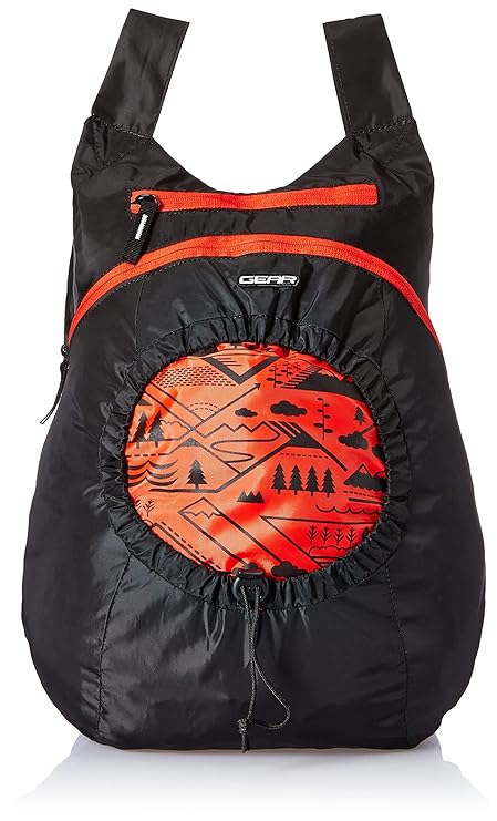 Gear black and orange casual backpack Clearance