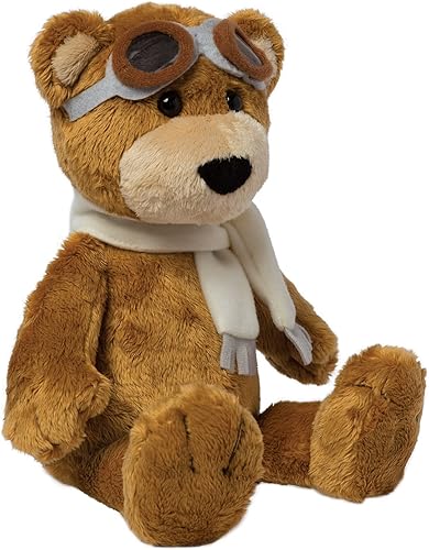 Miniatura 6 de Manhattan Toy Oso de peluche de aviador de 12 pulgadas con gafas suaves y bufanda